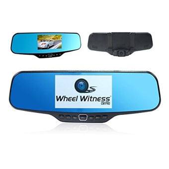 WheelWitness CM PRO - Premium HD Dash Camera with Rear View Mirror- Hidden and Discreet - Super HD 2K 1296P - 4.3�x9D LCD - MountsEasily on Your Mirror - - intl