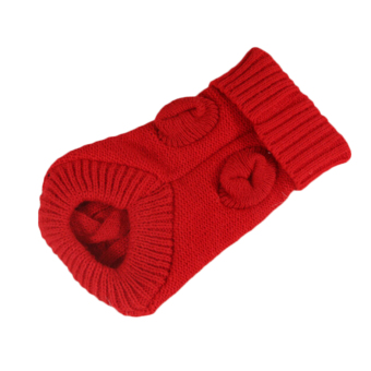 HomeGarden Pet Dog Cat Knitwear Solid Color Warm Red