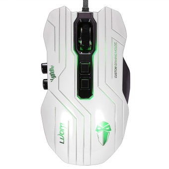 MiniCar LUOM G5 3200 DPI LED Optical 9D USB Vibration Wired Gaming Mouse(Color:White) - intl