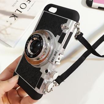 Kisnow iPhone 6/6S 3D Fashion Camera Shaped With Rope PC+Silicone Creative ​Anti-slip Phone Cases(Color:as Main Pic) - intl