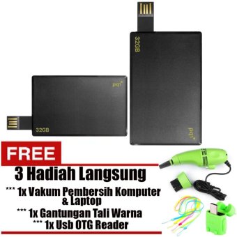 PQI Card Drive i512 USB Flashdisk Kartu 32GB USB 2.0 COB - Gratis Vakum Pembersih Komputer & Laptop + Usb OTG Reader & Gantungan Tali warna