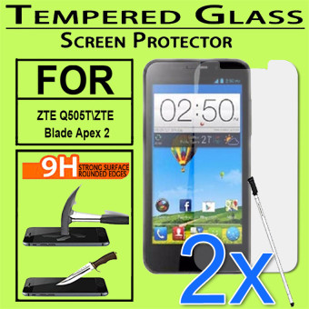 2 x Tempered Glass Screen Protector for ZTE Q505TTE Blade Apex 2 - Intl