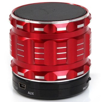 S28 Portable Mini Bluetooth Speakers Metal Steel Wireless SmartHandsFree Speaker With FM Radio Support SD Card Super BassSpeaker(Red) - Intl - intl