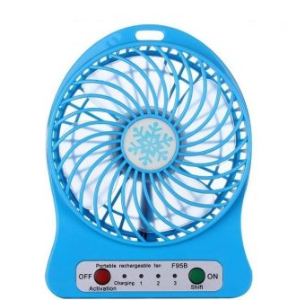 Portable 3 Speed Mini Fan Rechargeable (Blue) (Color:As First Picture) - intl