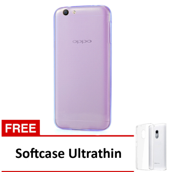 Softcase Ultrathin Untuk Oppo F1 S - Ungu Clear + Free Softcase Ultrathin