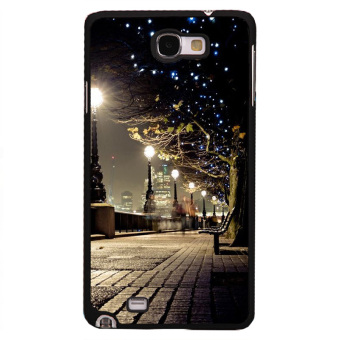 Y&M lampu malam kota pemandangan untuk latar belakang kasus telepon Samsung Galaxy Note 1 (Hitam)