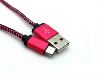Miibox Kabel Data / Charge / Chrome Cable Warna Micro USB for Smartphone/Gadget (Pink)