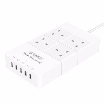 ORICO 4 Outlet Surge Protector with 5 x 5V2.4A USB Super Charging Ports for iPhone, iPad, Samsung Galaxy S6 / S6 Edge, Nexus, HTC M9, Motorola, LG and More(HPC-4A5U) White - intl