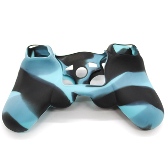 Moonar Silicon Protective Skin Case Cover for Sony PS3 Controller (Blue+Black)