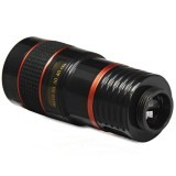 Lieqi LQ-007 Universal Clip 8X Zoom Mobile Phone Telescope Lens Telephoto External Smartphone Camera Lens for Smartphone PC Laptop (Black/Red) (Intl)