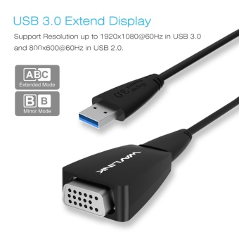 Wavlink USB 3.0 to VGA Video Graphics Adapter External Video Card for Multiple Monitors up to 1920x1080@60Hz(1080p) Supports for Windows 10 / Vista / 7/ 8/ 8.x / XP - intl