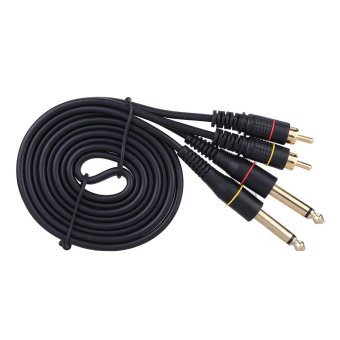 5ft Dual RCA Male Jack to Dual 6.35mm 1/4\" TRS Male Plug Stereo Audio Cable Cord Wire for Mixer AV Amplifier
