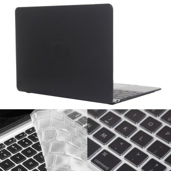 HAT PRINCE Hard Case + TPU Keyboard Guard Film for MacBook 12-inch with Retina Display(2015) - Black - intl