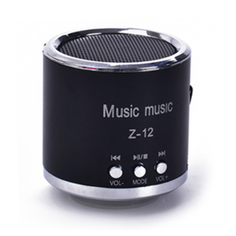 Moonar Pengeras Suara Portabel Mini Kotak Logam Disebut TF Pembicara Kartu Mini Untuk Ponsel MP3 Player (Hitam)