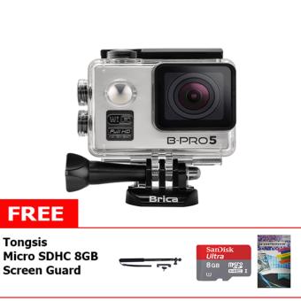Brica B-Pro5 Alpha Plus Action Cam + Free Memory Micro Sandisk 8GB Class 10 + Tongsis + LCD Screen Guard
