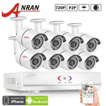 Anran AR-K08A-36NB 8CH 720P AHD DVR Home Security Camera System with 8pcs 720P 1800TVL HD Outdoor Night Vision Weatherproof CCTV Cameras