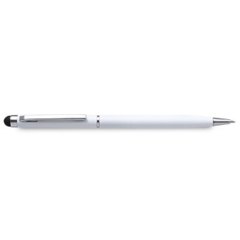 TimeZone 2 in 1 Rotatable Mini Capacitive Touch Pen Stylus Screen Built-in Ball-point for Meeting (White)