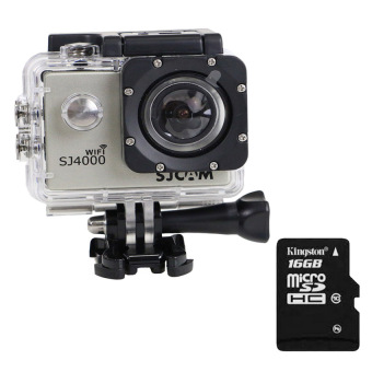 SJCAM Sport Video Camera SJ4000 WIFI 1080P Full HD SJCAM SJ4000WIFI Sports Action Camera (Silver) + Extra Micro SD Card KingstonClass10 16GB