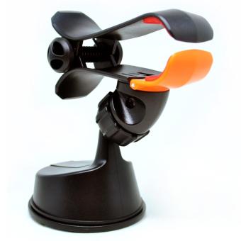 360 Rotation Car Suction Cup Smartphone Holder - Black
