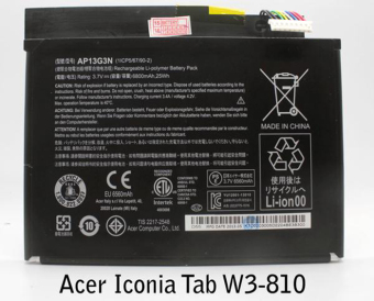 Batre / Baterai / Battery Acer Iconia Tab W3-810 Original