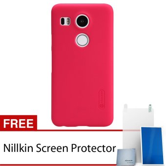 Nillkin LG Nexus 5X Super Frosted Shield Hard Case - Original - Merah + Gratis Nillkin Screen Protector