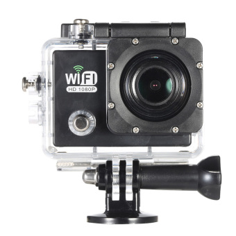 Full HD Wifi Action Sports Camera DV Cam 2.0�x9D LCD 12MP 1080P30FPS4XZoom 140 Degree Wide Lens Waterproof for Car DVR FPV PCCameraDivingBicycle (Black)