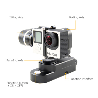 Feiyu FY WG 3-axis Wearable Gimbal Stabilizer for GoPro Hero 3 3+ 4 SJCAM SJ4000/ Action Cameras (Black)