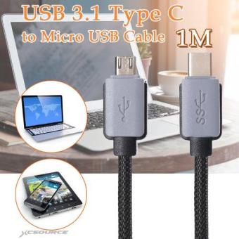 XCSource 1m Micro B to USB 3.1 Type C Data Sync Cable Adapter for 12\" Apple MacBook - Hitam