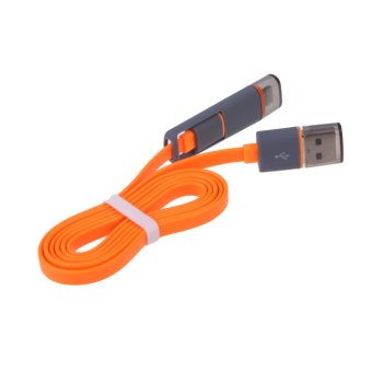 VAKIND 2-in-1 kabel Data USB Charger untuk iPhone (jeruk)