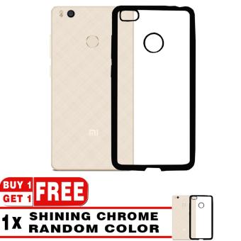Softcase Silicon Jelly Case List Shining Chrome for Xiaomi Mi 4s - Black + Free Softcase List Chrome