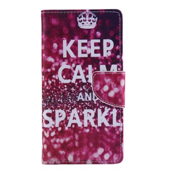 Moonmini PU Leather Case Flip Stand Cover for Huawei Ascend P8 Lite - Keep Calm(Multicolor)