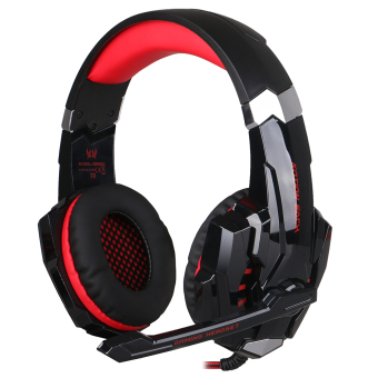 KOTION EACH G9000 3.5mm Game Gaming Headphone Headset Earphone Headband with Microphone LED Light for Laptop Tablet Mobile Phones(red)