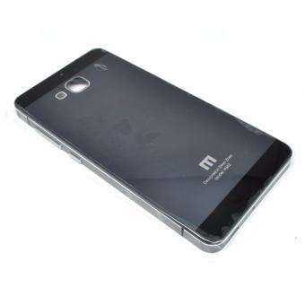 Aluminium Tempered Glass Hard Case Xiaomi Redmi 2 / Redmi 2 Prime - Silver Black