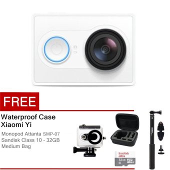 Xiaomi Yi Action Camera - 16 MP - Putih + Gratis Waterproof Case + Basic Package With Medium Bag