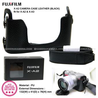 FujiFilm X-A2 Leather Camera Case Black Original + Shoulder Strap fit for FujiFilm X-A2 and X-A3
