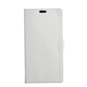 Moonmini PU Leather Litchi Grain Flip Case Stand Wallet Cover for Samsung Galaxy J3 Pro (White)