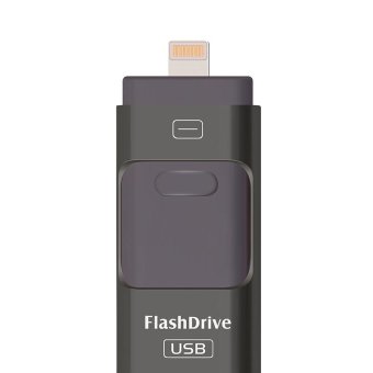 128GB USB Flash Drive For IOS/Android/Computer 3IN1 Flash Disk Mobili Regalo Pen Drive(Black) - intl