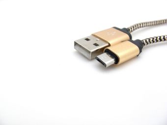 Miibox Chrome Kabel Data & Charge Warna Micro USB For Smartphone/Gadget (Gold)