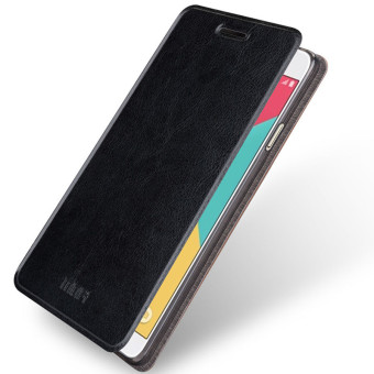 Mofi Slim Flip Up Bracket PU Leather Soft TPU Cover for Samsung Galaxy A9 A9000 (Black)