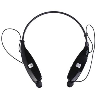 Fashion Wireless Music Earphone Bluetooth Headset HBS-900T Sport Mp3 Earphone Headphone Dukungan TF Card + Radio FM (Hitam) - intl