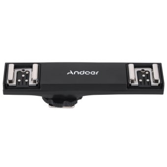 Andoer pemisah braket ganda Speedlite hot shoe Flash untuk Nikon D750 D7200 D7100 D7000 D800 D810 D600 DSLR kamera Camcorder