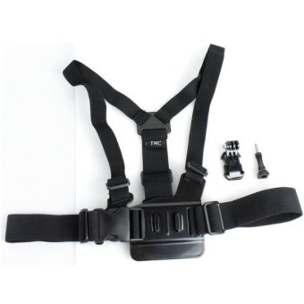 TMC Chest Harness Belt Strap with J-Hook Mount Set for GoPro & Xiaomi Yi - EBL023 - Hitam