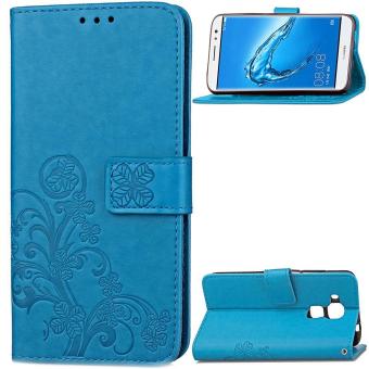 Huawei G9 Plus Case, Huawei Nova Plus Case, Lucky Clover PU Leather Flip Magnet Wallet Stand Card Slots Case Cover for Huawei G9 Plus / Huawei Nova Plus (Blue) - intl