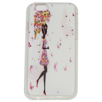 Cantiq Case Lovely Girls Shine Swarovsky For Apple iPhone 6 Ukuran 4.7 inch / 6G Ultrathin Jelly Case Air Case 0.3mm / Silicone / Soft Case / Case Handphone / Casing HP - 12