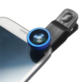 Universal Clip Lens Good Product - Macro- Wide-FishEye - Hitam Biru