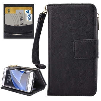 For Samsung Galaxy S7 Edge / G935 Business Wallet Style Horizontal Flip Leather Case With Photo Frame and Holder and Card Slots and Lanyard(Black)