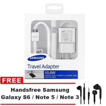 Samsung Travel Charger Adapter Galaxy Note 3 - 10.6W + Gratis Handsfree Samsung
