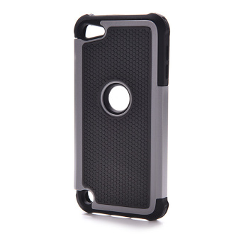 Velishy keras dan karet lembut kasus iPod Touch 5 hitam/abu-abu
