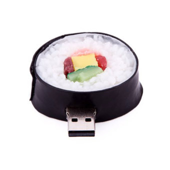 JIANGYUYAN Novelty 8GB Food Sushi Roll Shape Plastic USB Flash Drive,Black and White