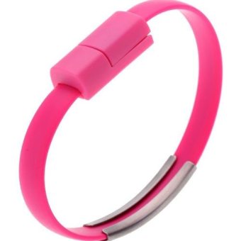 Universal Wrist Silicone Bracelet Micro USB to USB for Smartphone - Rose